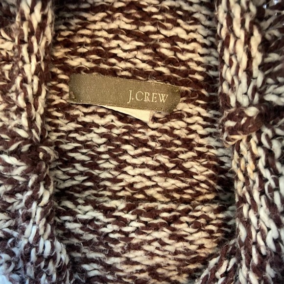 J Crew Brown Knit Crochet Turtleneck Sweater Size Medium - Picture 7 of 8